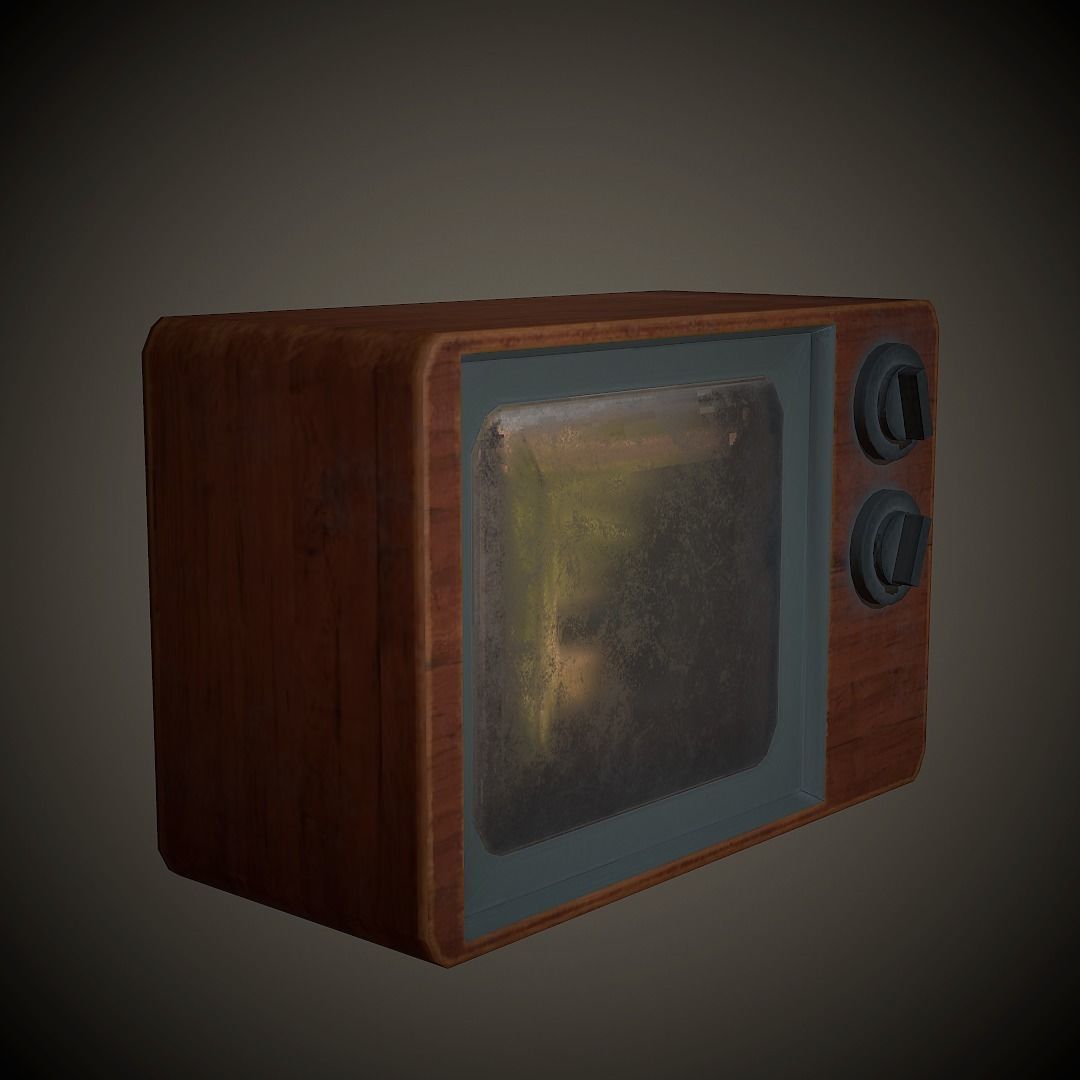 Old TV PBR Low Poly Low-poly 3D model_2