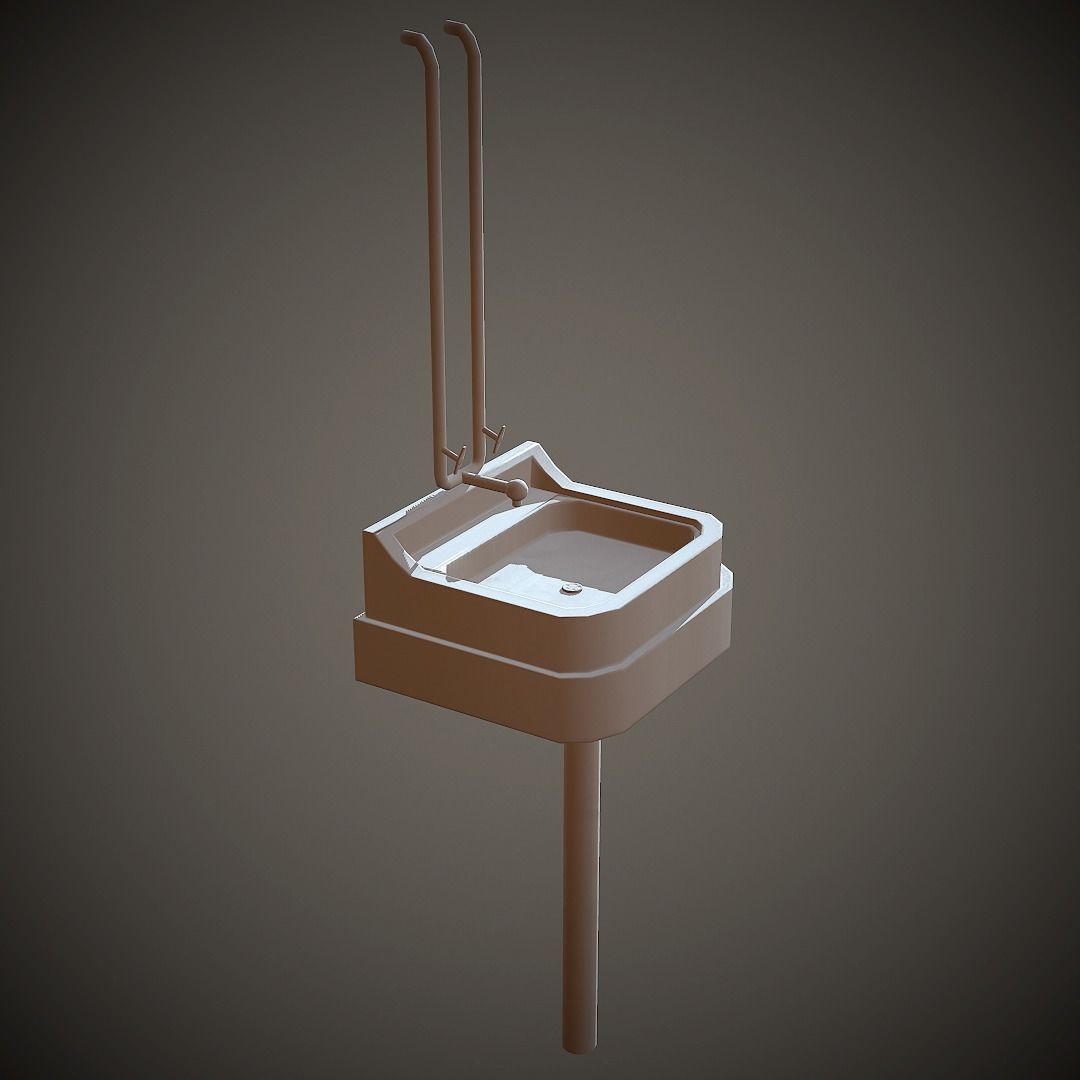 Old Washstand PBR Low Poly Low-poly 3D model_11