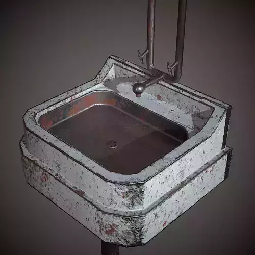 Old Washstand PBR Low Poly