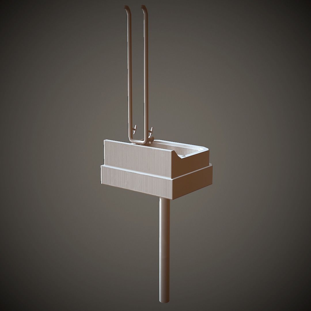 Old Washstand PBR Low Poly Low-poly 3D model_13