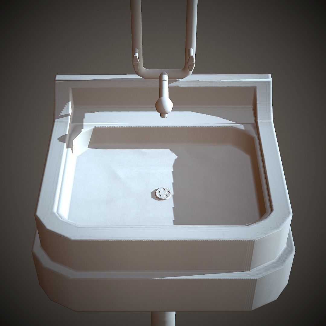 Old Washstand PBR Low Poly Low-poly 3D model_10