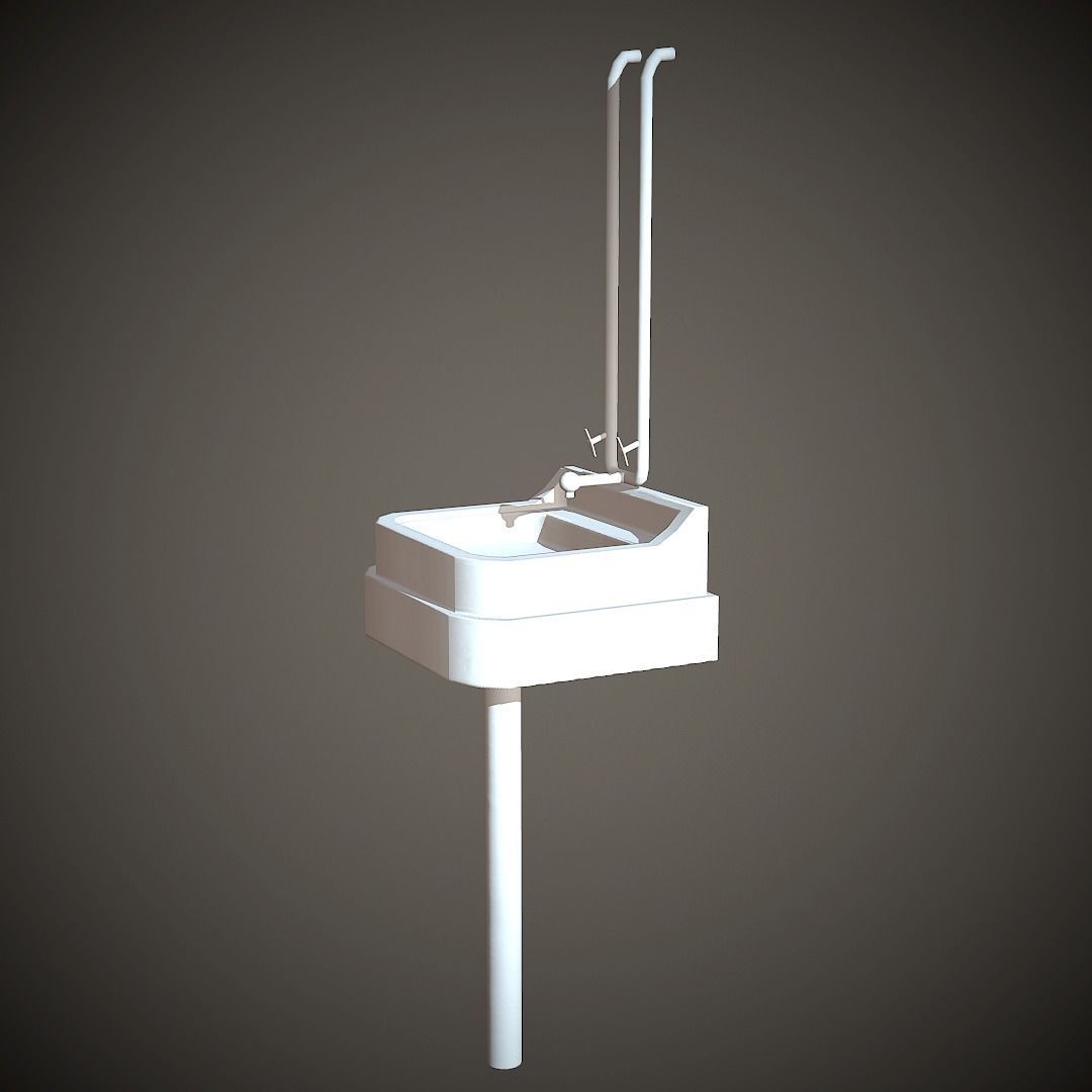 Old Washstand PBR Low Poly Low-poly 3D model_12