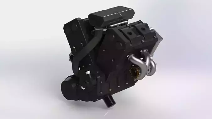 Engine V4 Biturbo 3D model