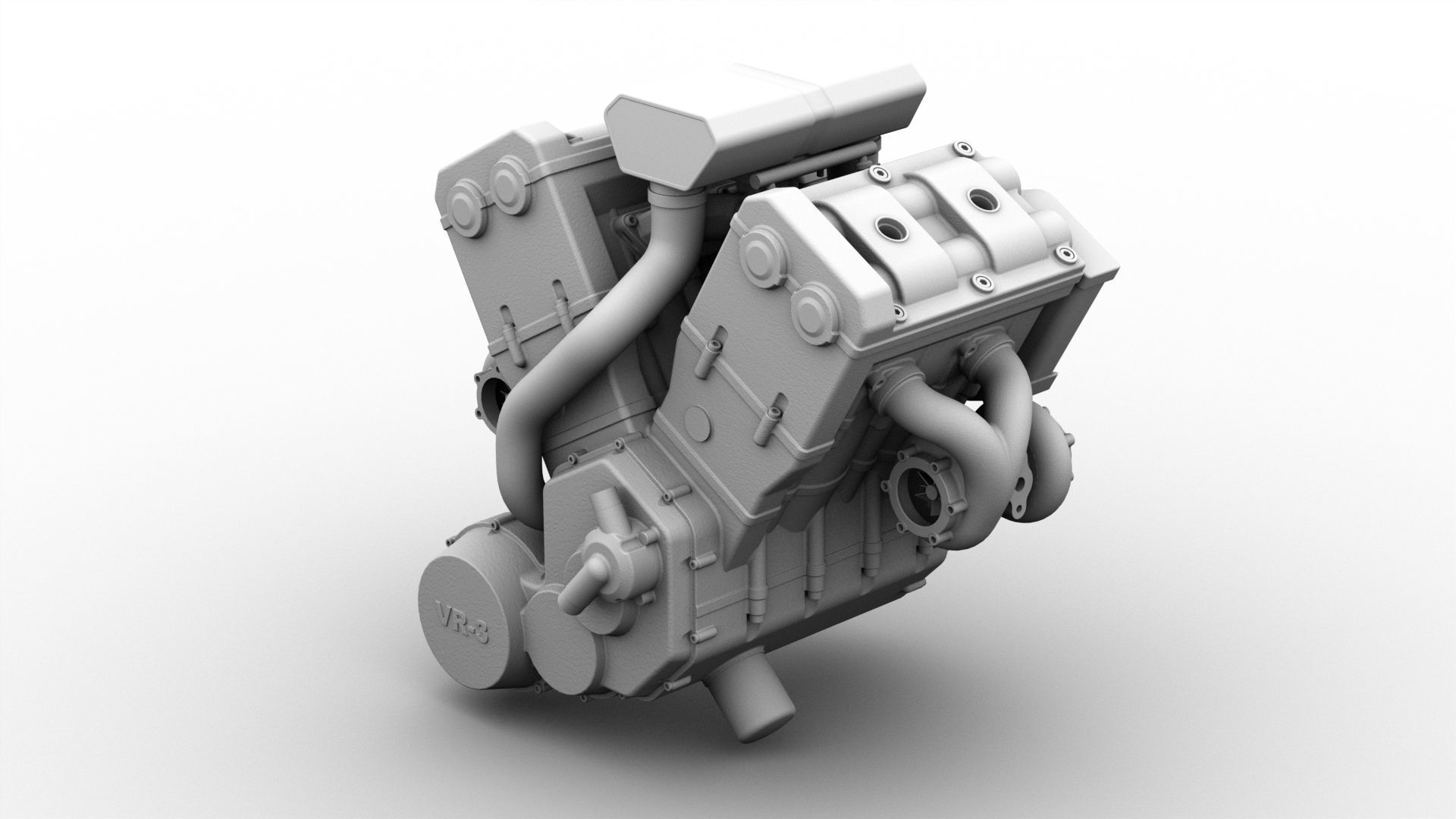 Engine V4 Biturbo 3D model_1
