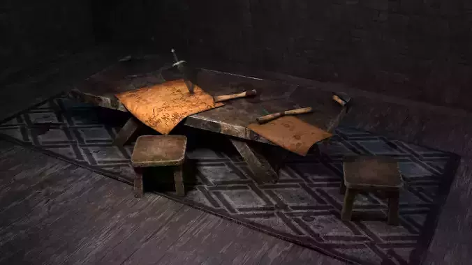 Medieval table game asset