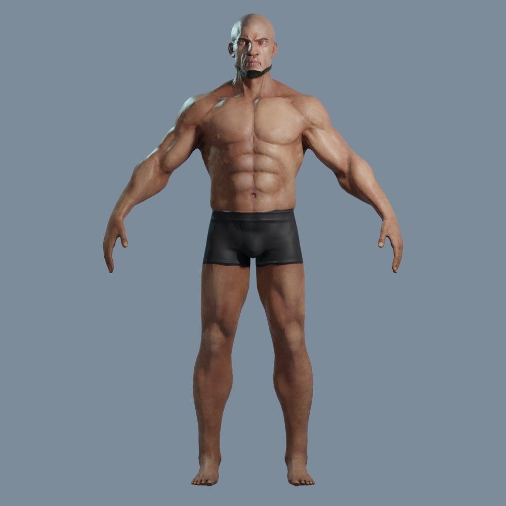 Sci-Fi Assault Hero Low-poly 3D model_6