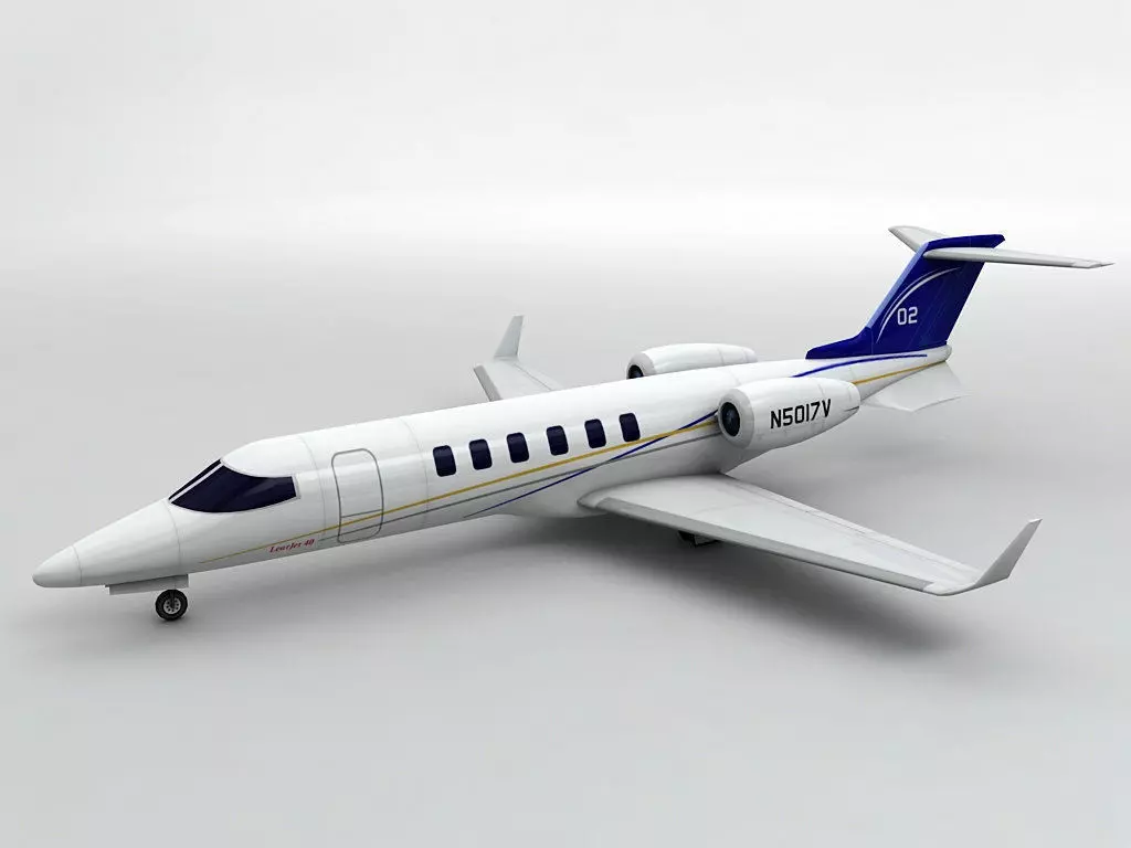 Bombardier Learjet 40 Aircraft Low-poly 3D model