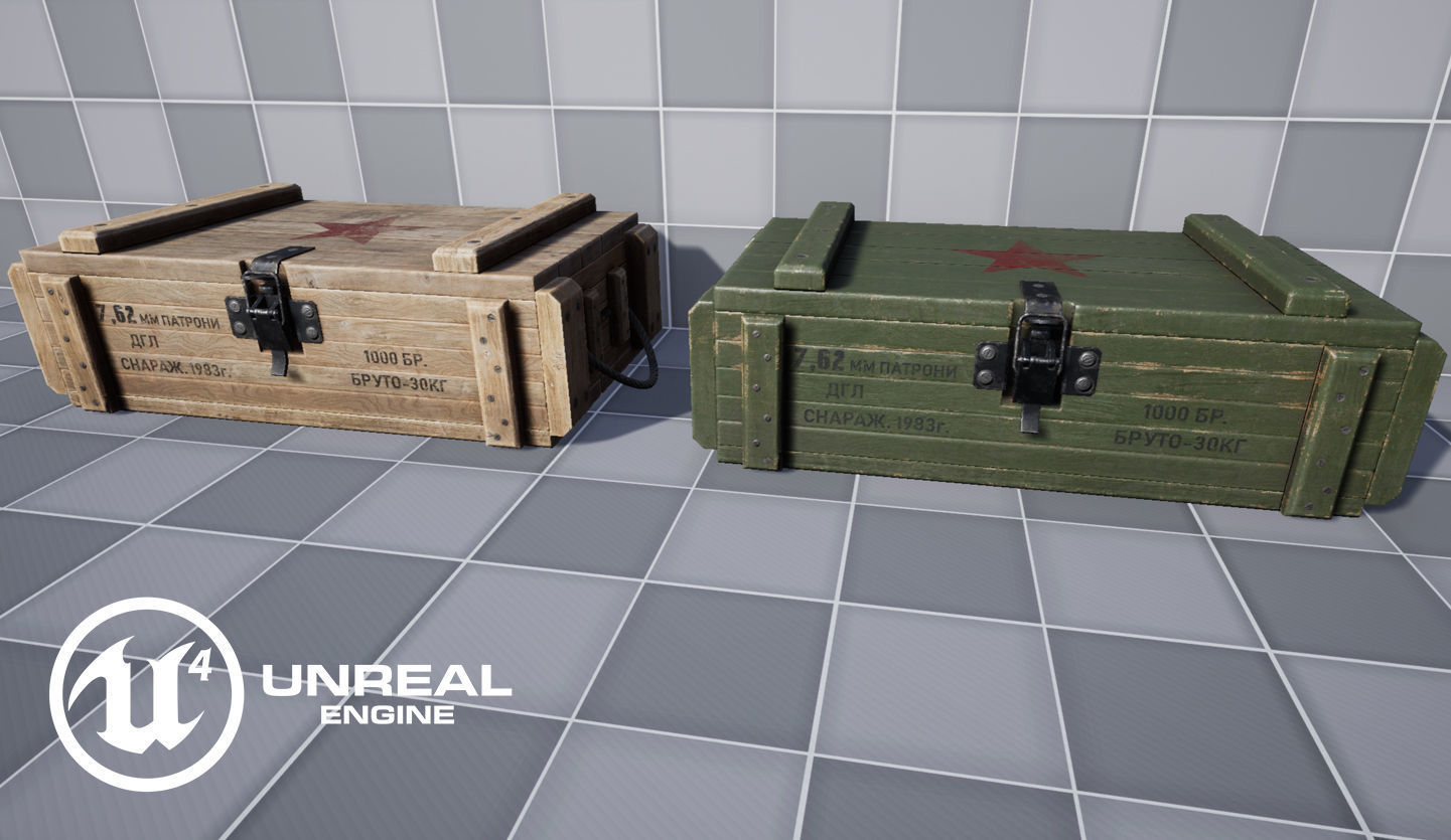 Ammo Crates Low-poly 3D model_10