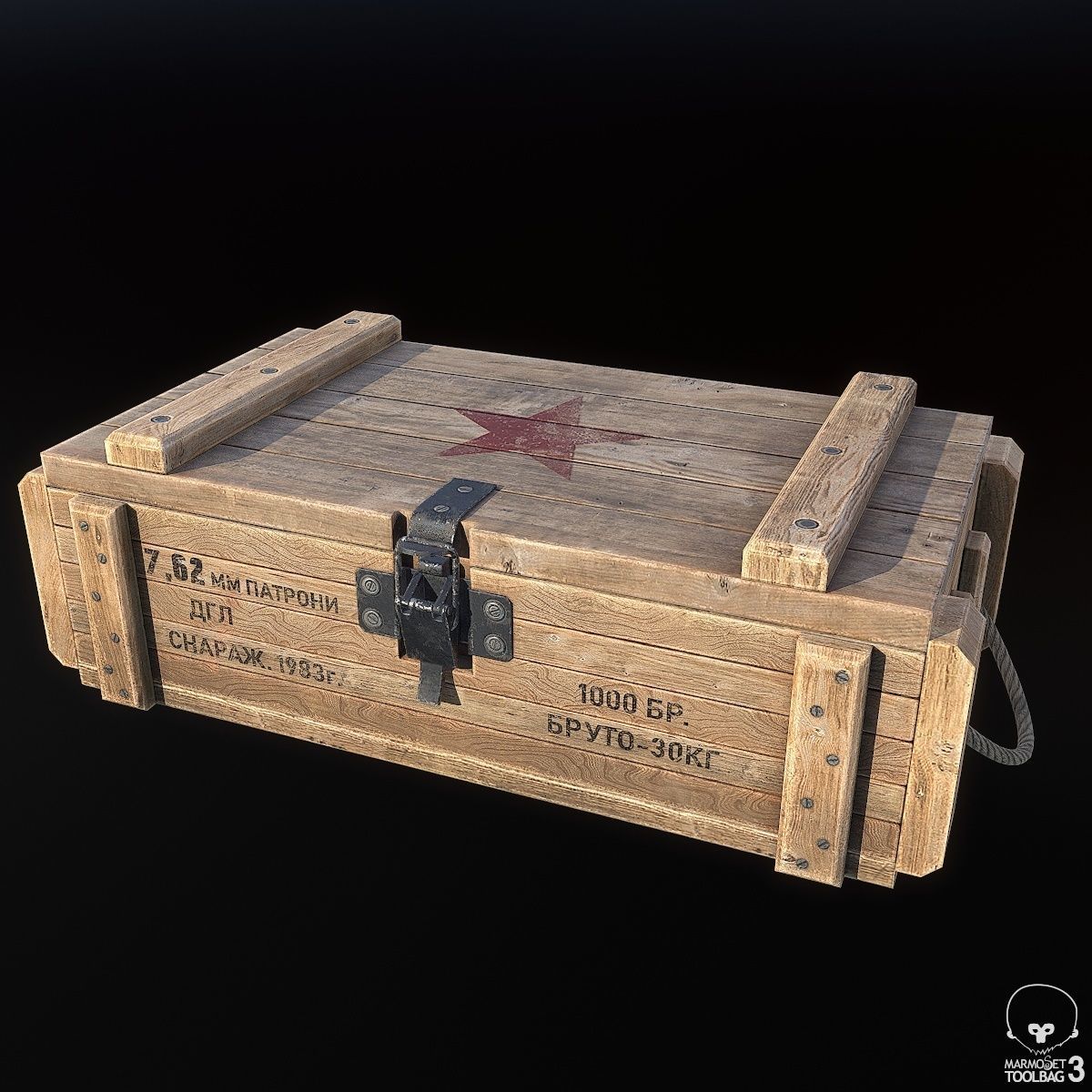 Ammo Crates Low-poly 3D model_1