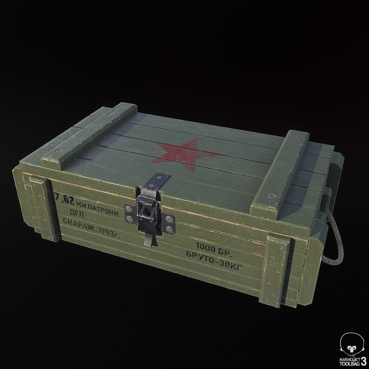 Ammo Crates Low-poly 3D model_4