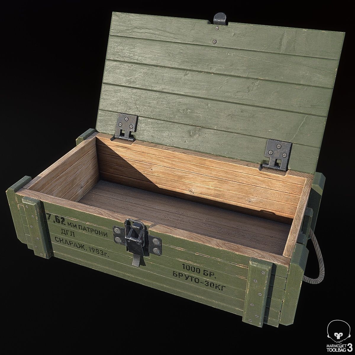 Ammo Crates Low-poly 3D model_5