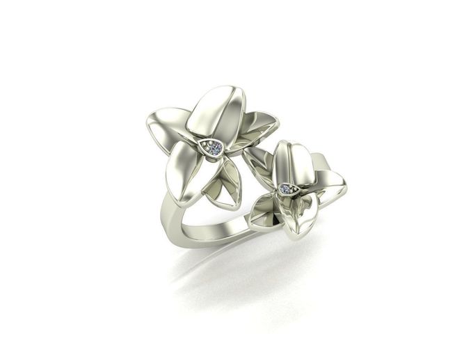 Flower ring inspired by Colombian orchids 3D print model