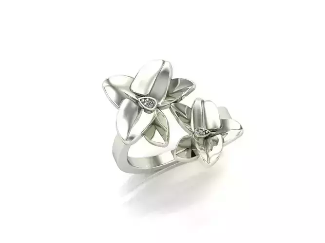 Flower ring inspired by Colombian orchids 3D print model