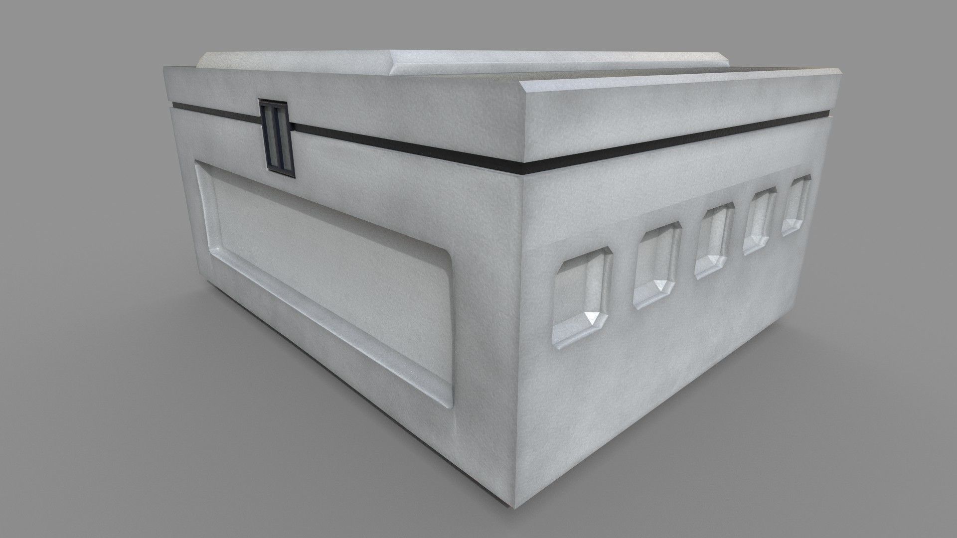 SciFi Big Crate Low-poly 3D model_2