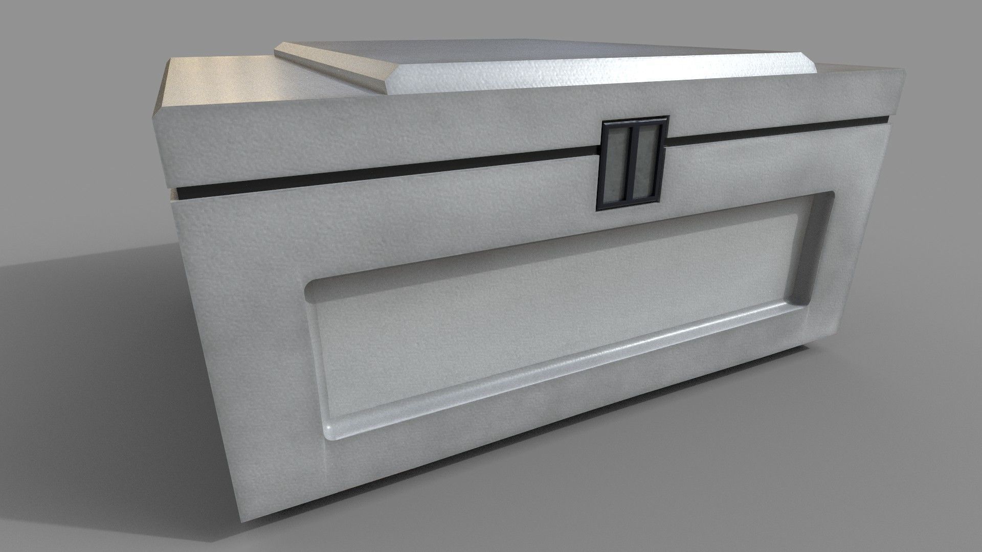 SciFi Big Crate Low-poly 3D model_6