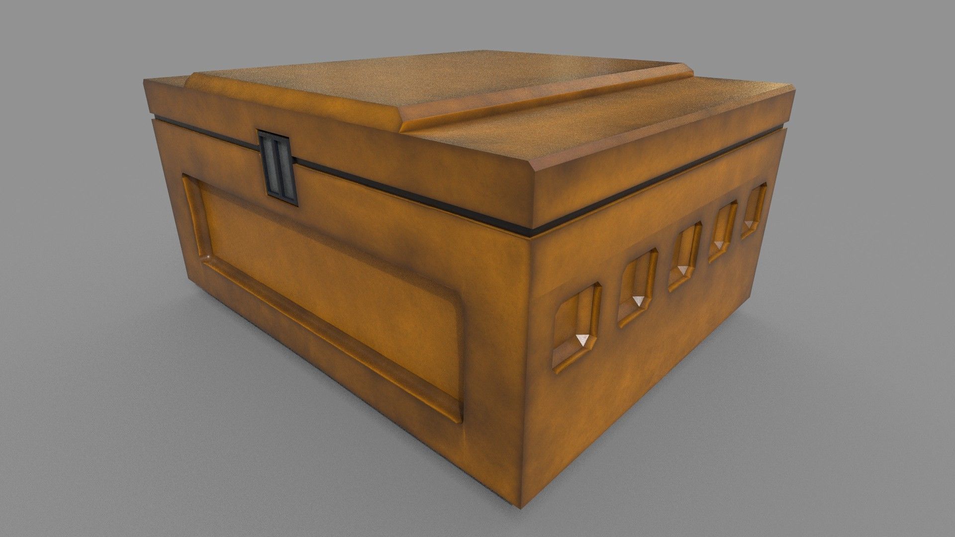 SciFi Big Crate Low-poly 3D model_8