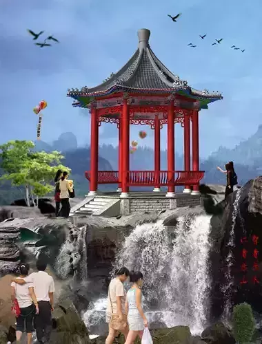 chinese The octagonal pavilion 3d models 3D model