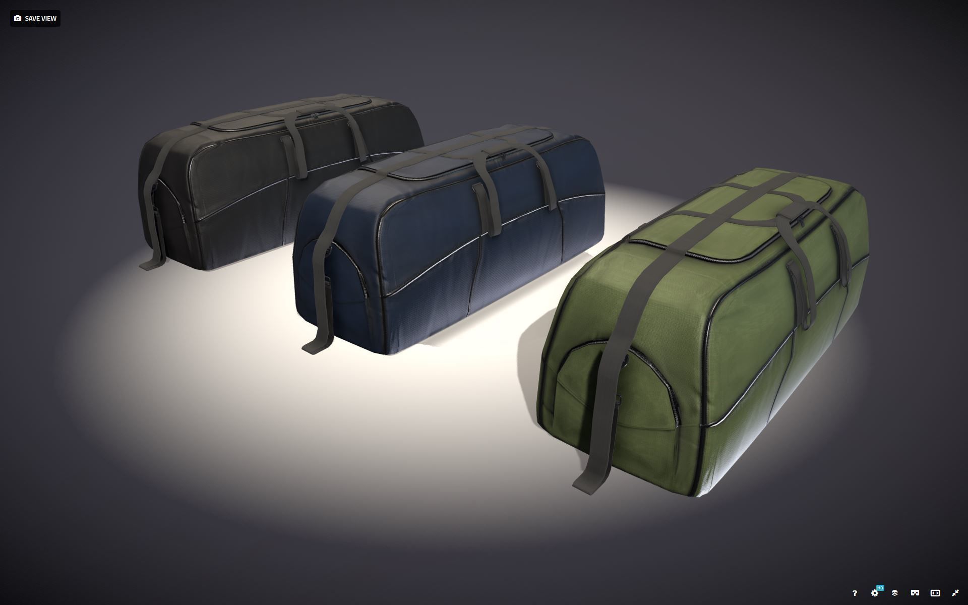 Sports Bag Low-poly 3D model_3