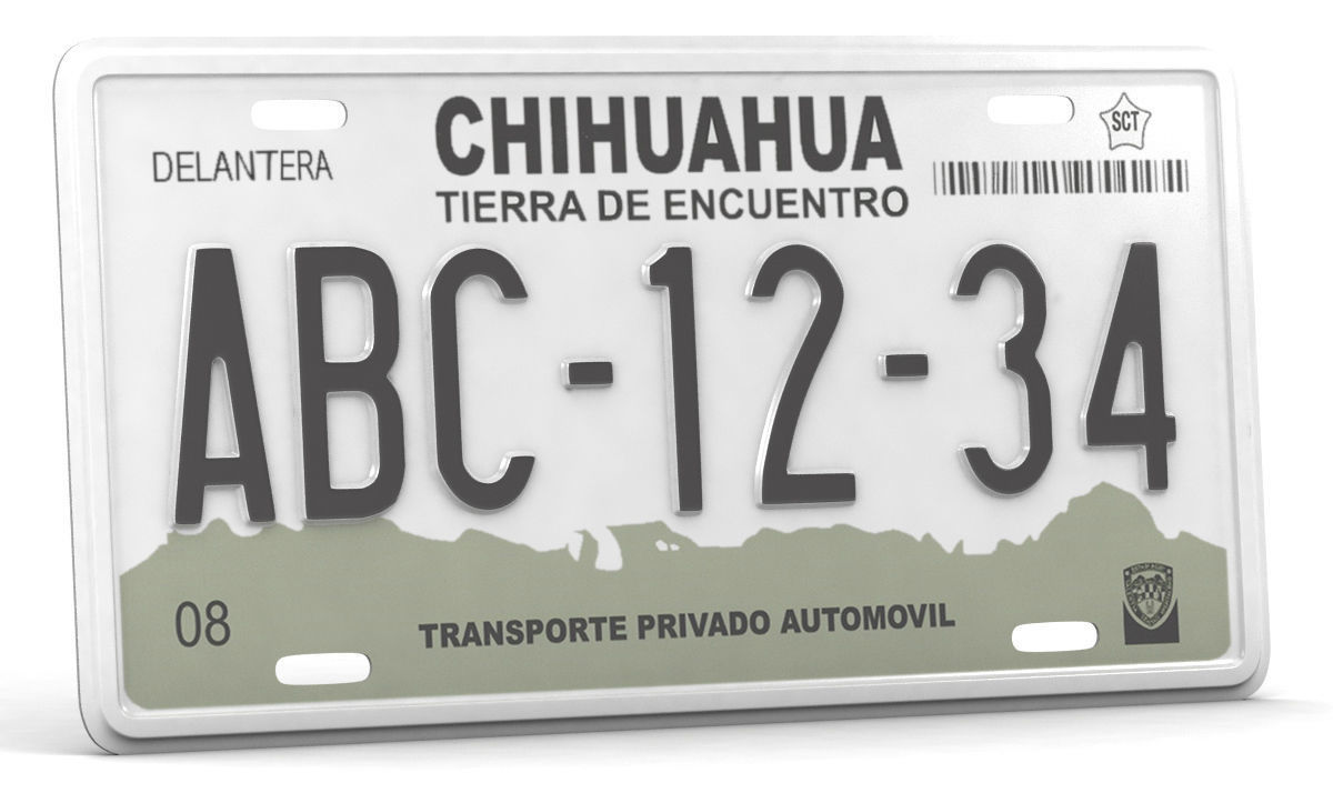 CAR LICENSE PLATE Low-poly 3D model_3