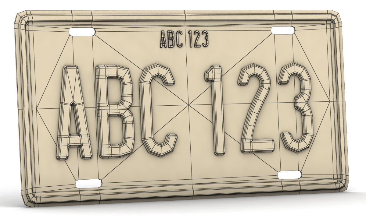 CAR LICENSE PLATE Low-poly 3D model_7