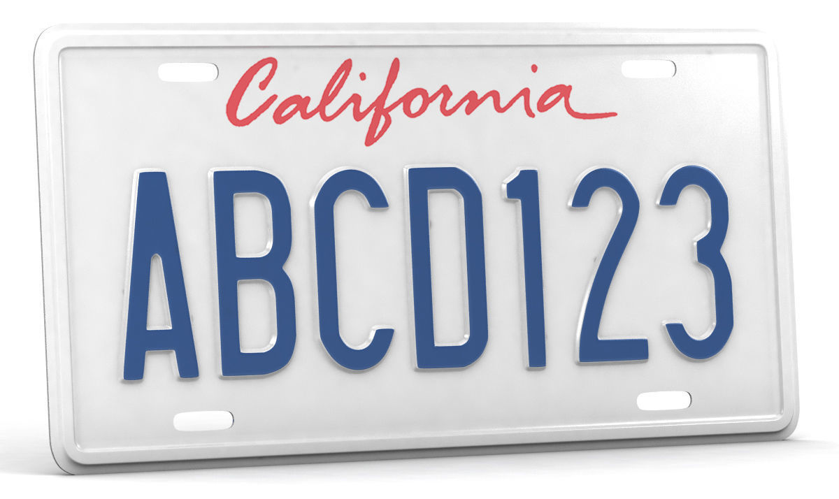 CAR LICENSE PLATE Low-poly 3D model_1