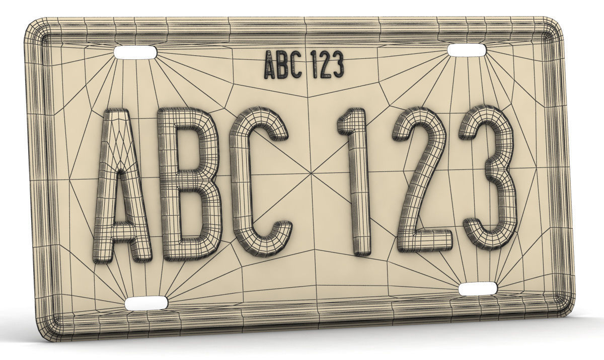 CAR LICENSE PLATE Low-poly 3D model_8