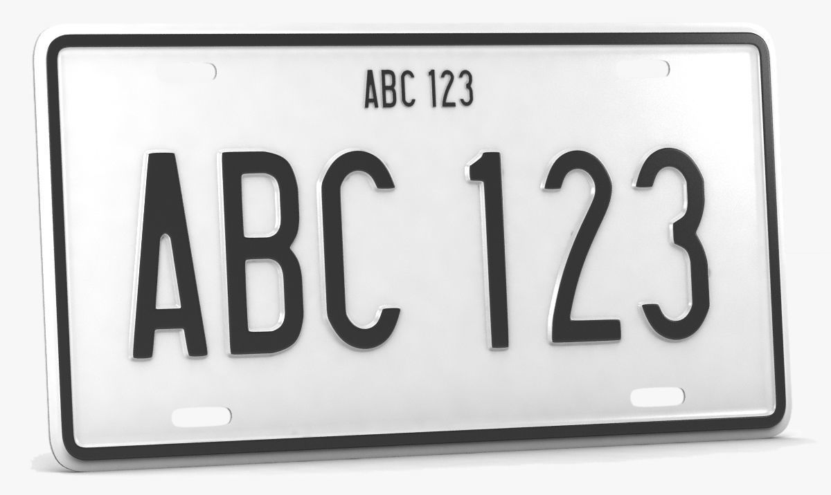 CAR LICENSE PLATE Low-poly 3D model_2