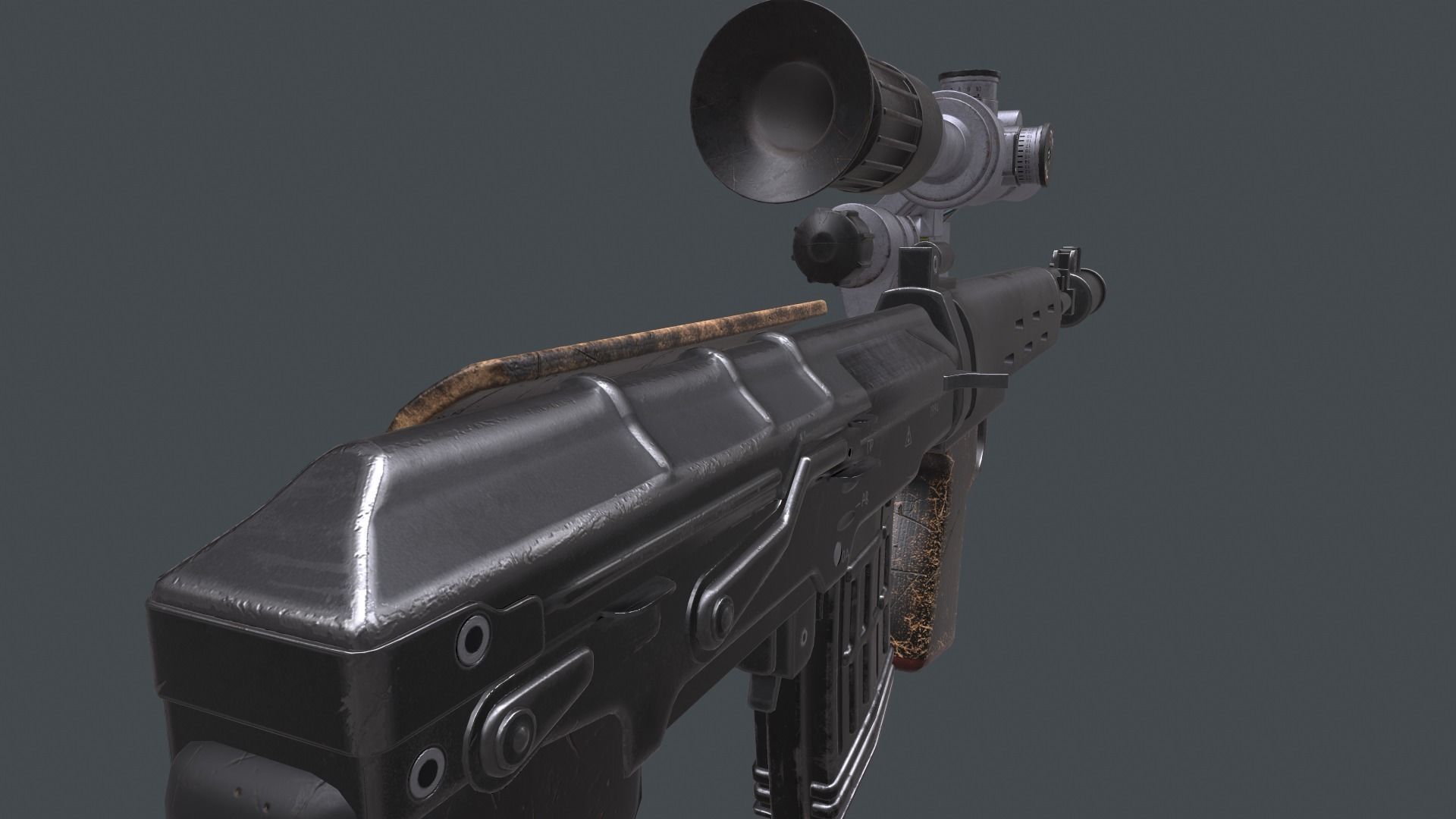 dragunov SVU russian sniper rifle 4K Low-poly 3D model_5