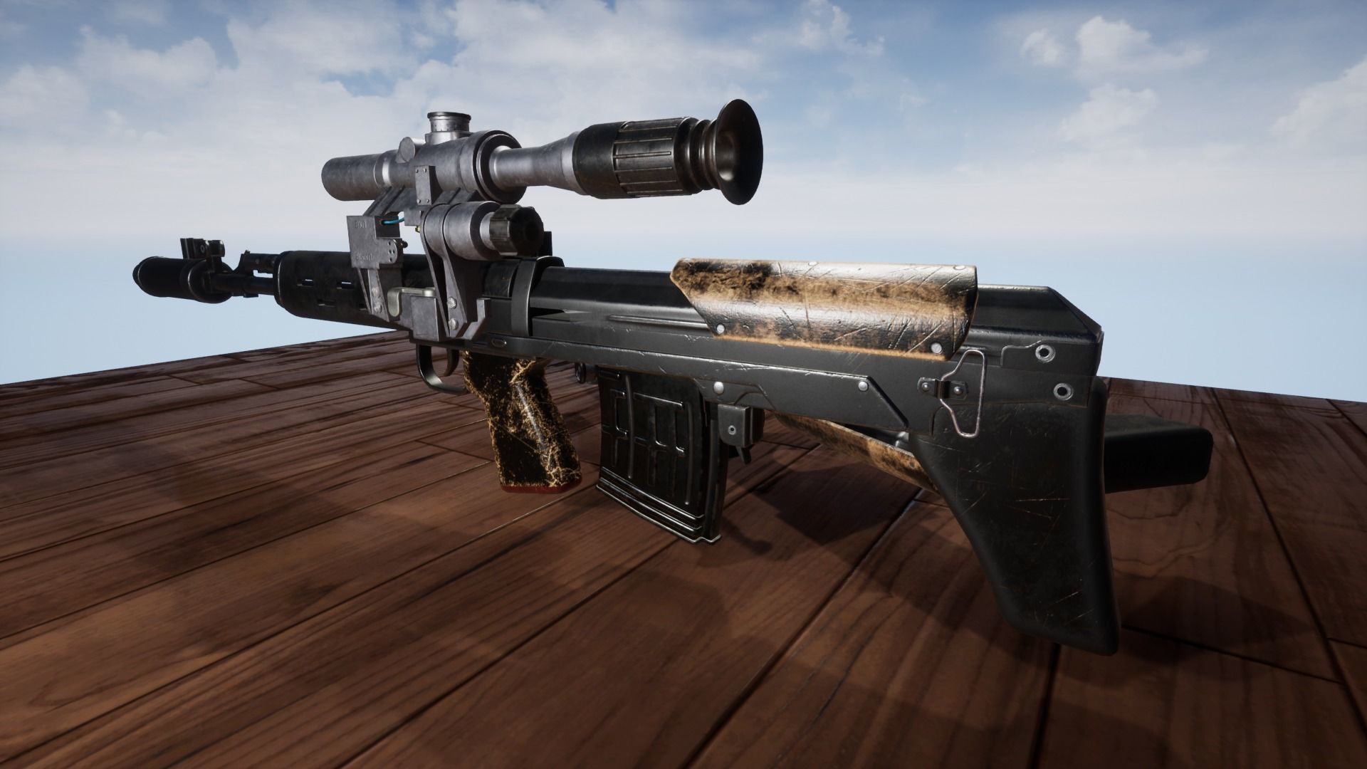 dragunov SVU russian sniper rifle 4K Low-poly 3D model_26