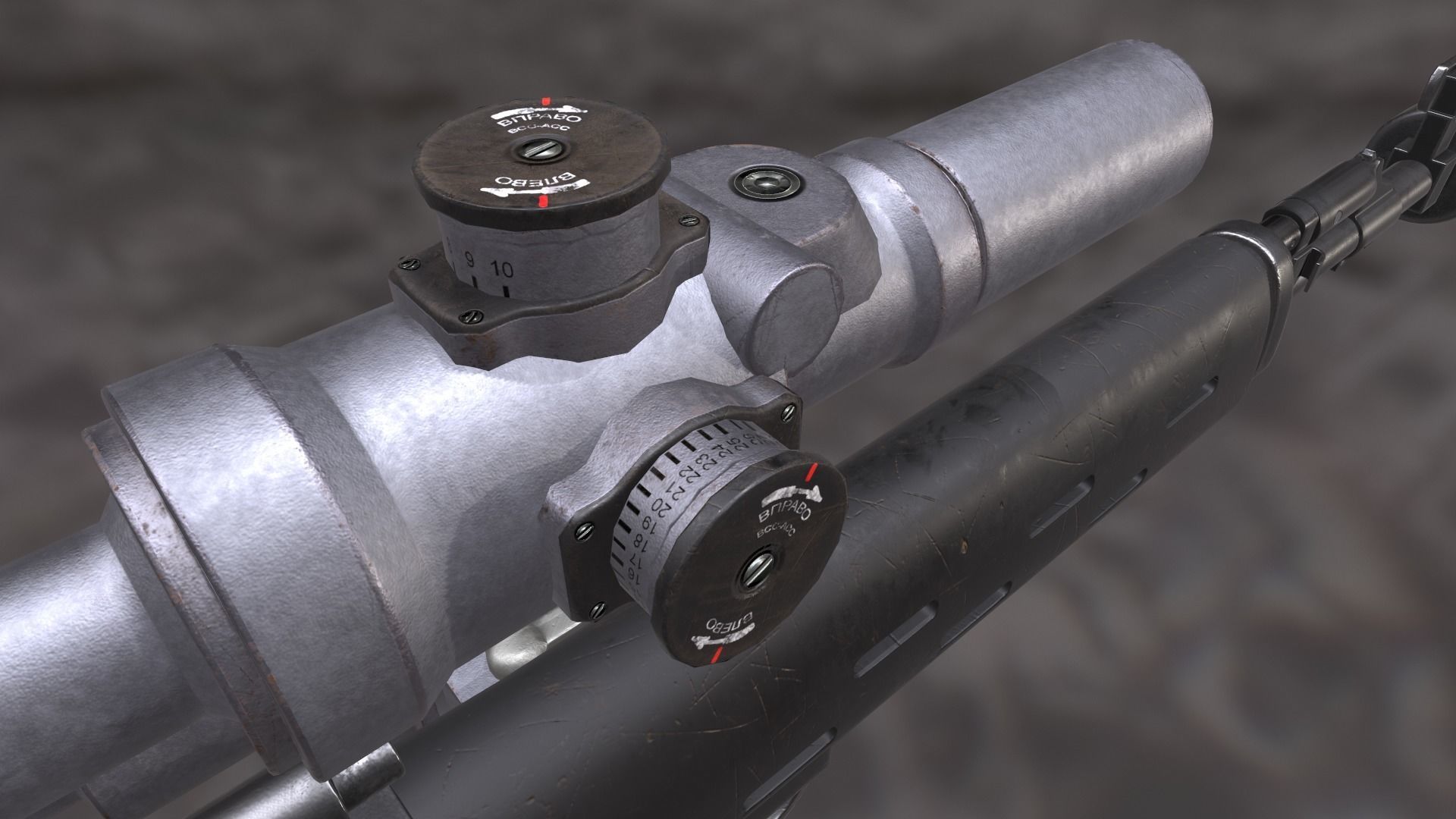 dragunov SVU russian sniper rifle 4K Low-poly 3D model_15