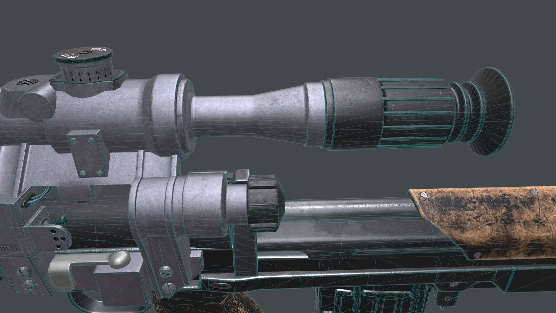 dragunov SVU russian sniper rifle 4K Low-poly 3D model_18