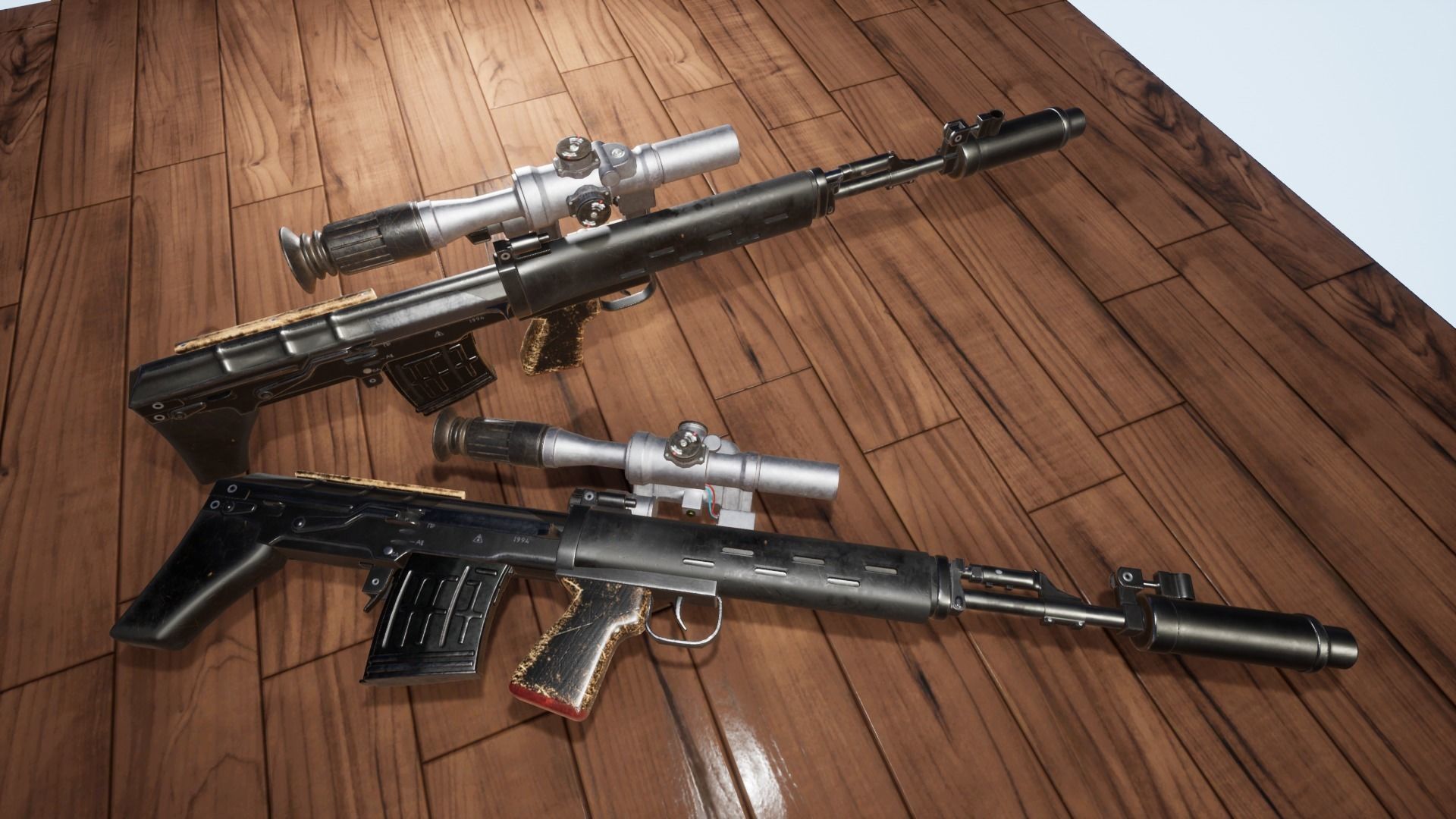 dragunov SVU russian sniper rifle 4K Low-poly 3D model_25