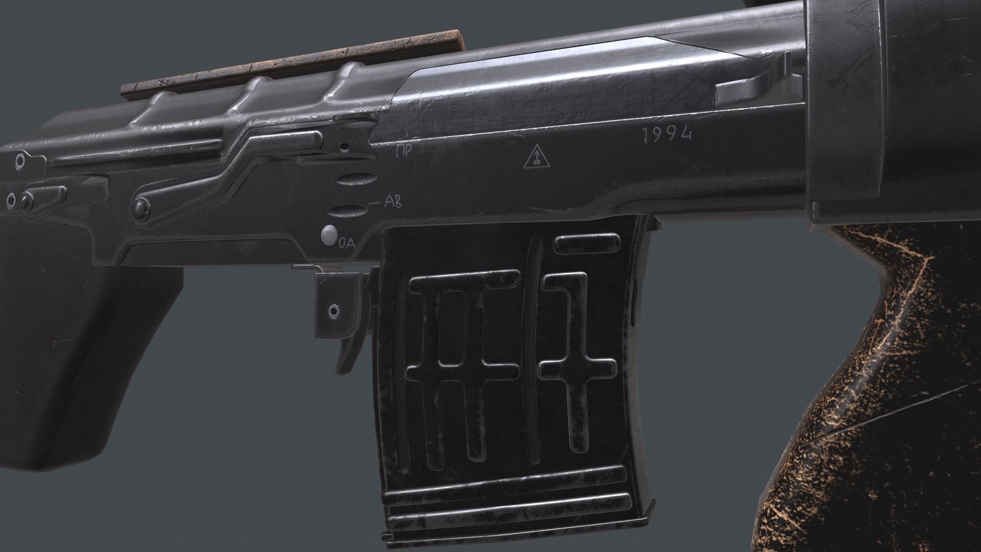 dragunov SVU russian sniper rifle 4K Low-poly 3D model_3