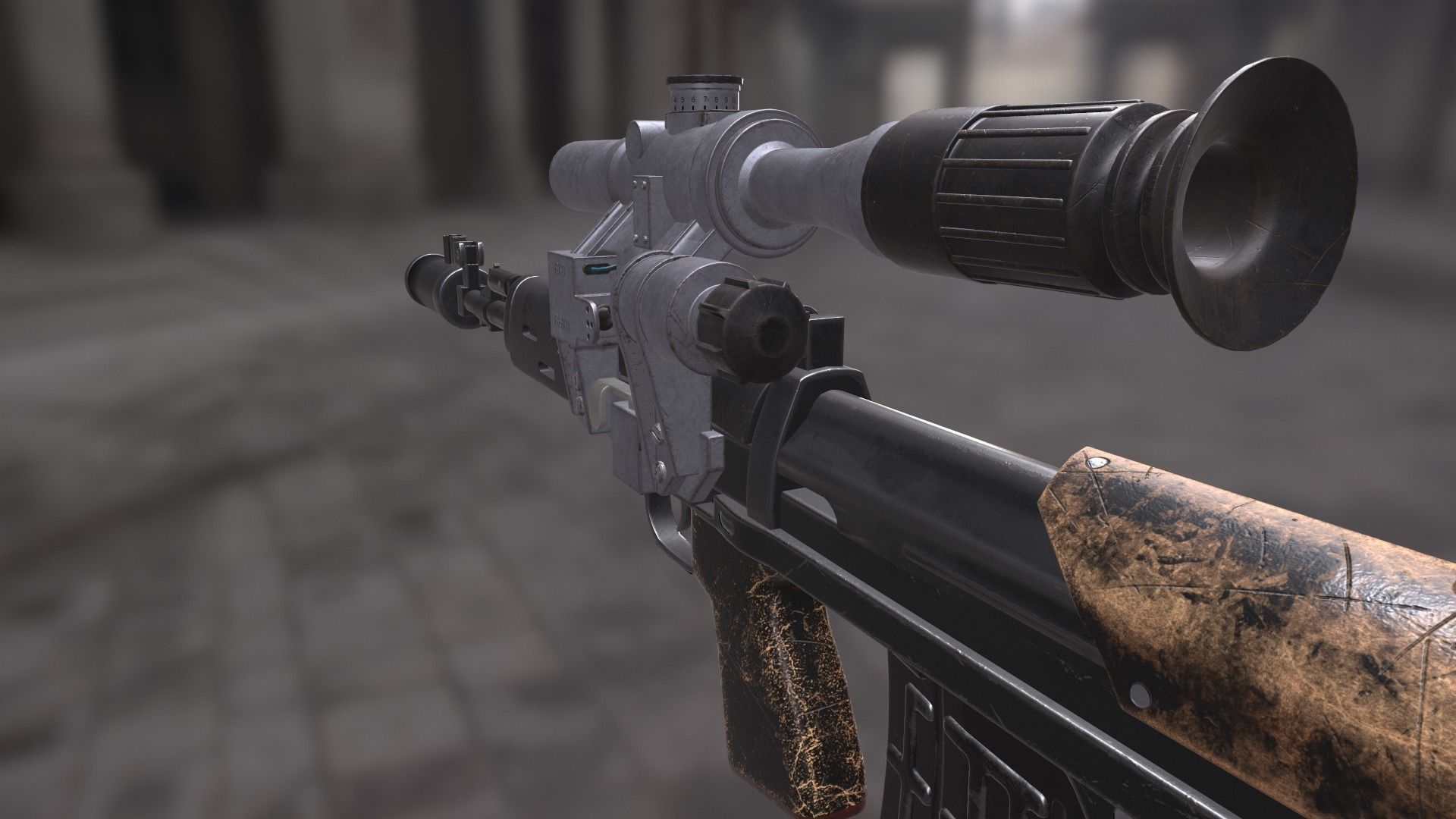 dragunov SVU russian sniper rifle 4K Low-poly 3D model_17
