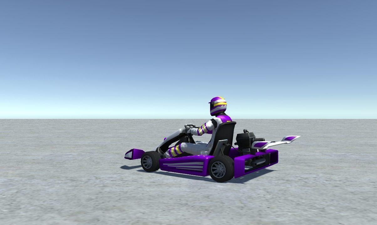 Low Poly Kart With Player 11 Low-poly 3D model_3