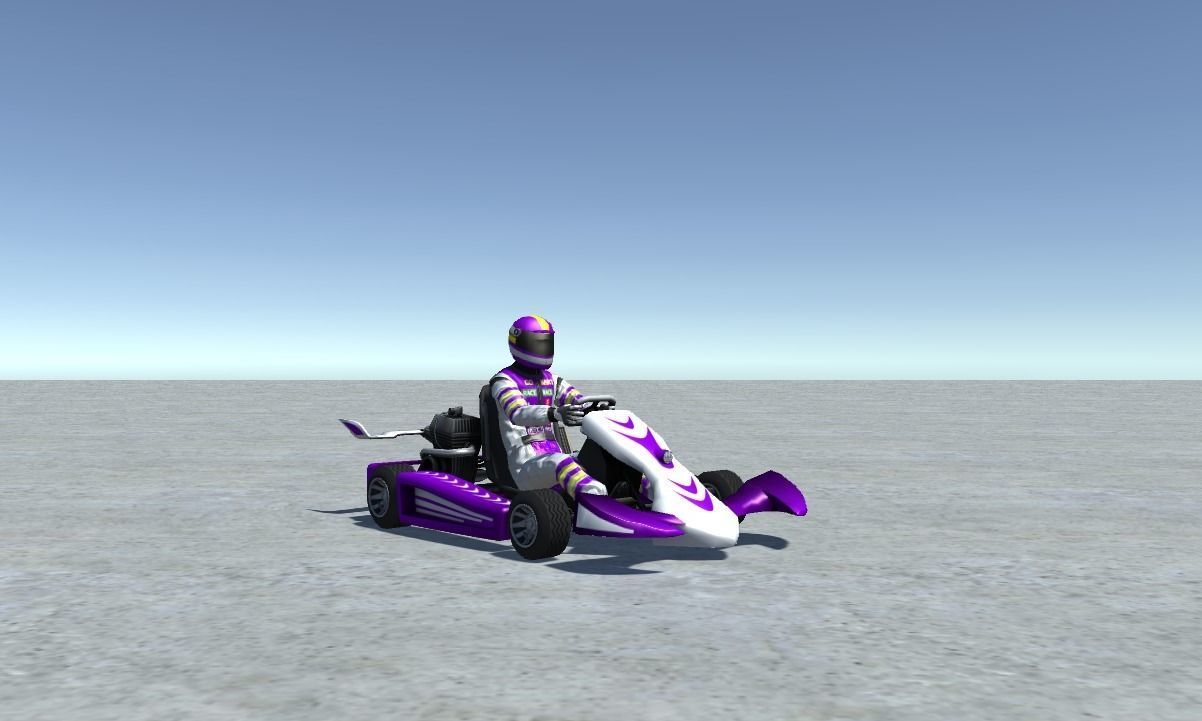 Low Poly Kart With Player 11 Low-poly 3D model_2