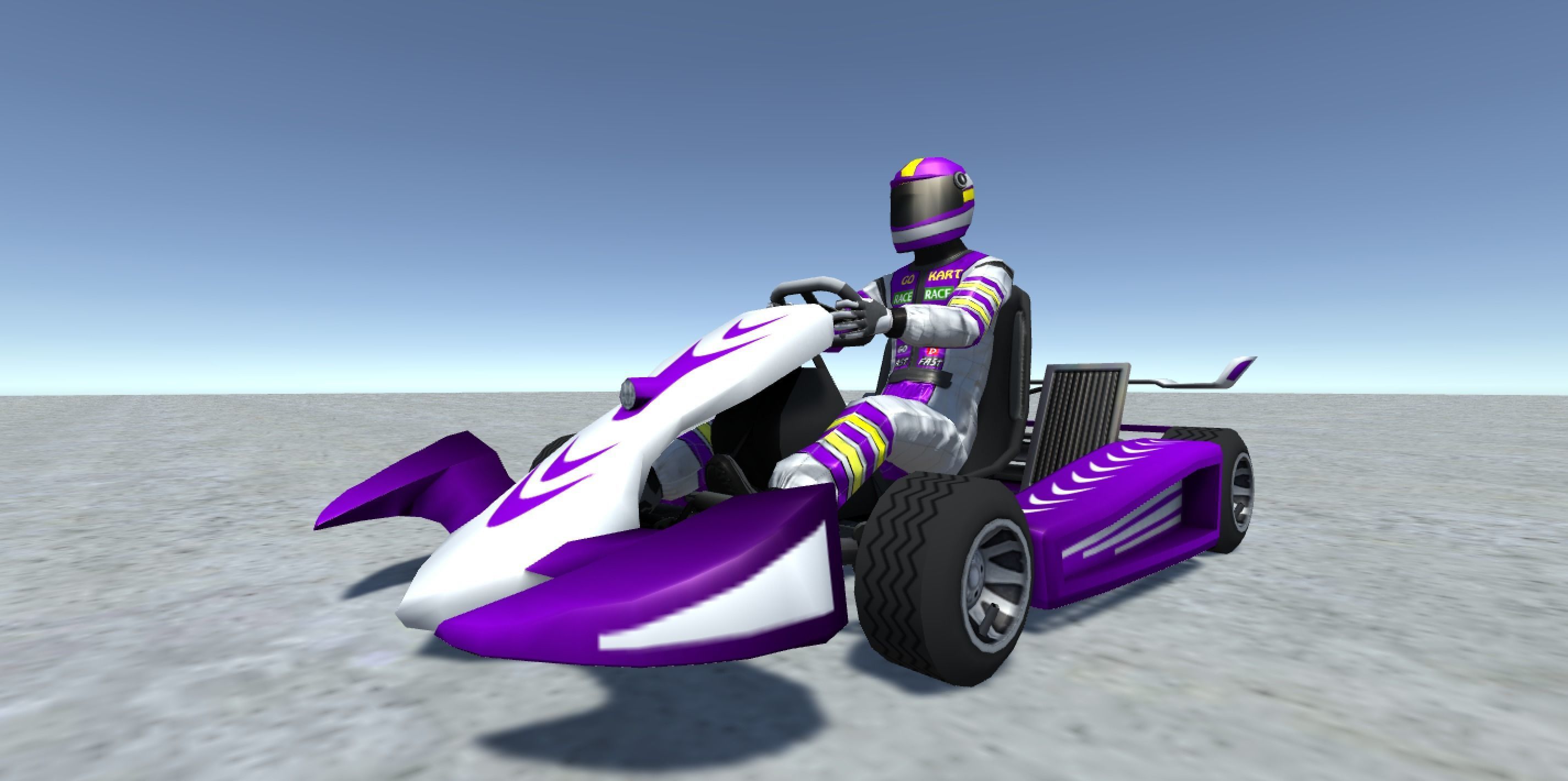 Low Poly Kart With Player 11 Low-poly 3D model_4