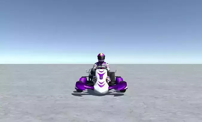 Low Poly Kart With Player 11 Low-poly 3D model