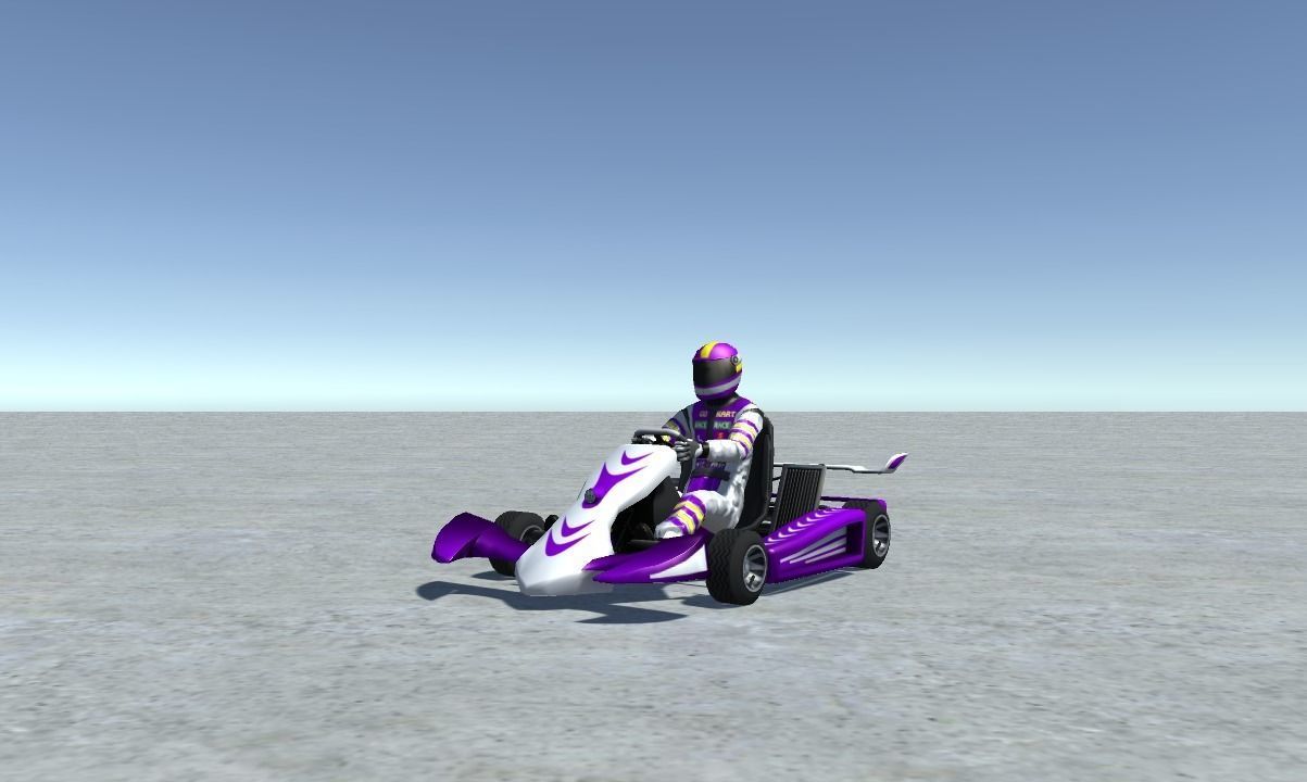 Low Poly Kart With Player 11 Low-poly 3D model_1