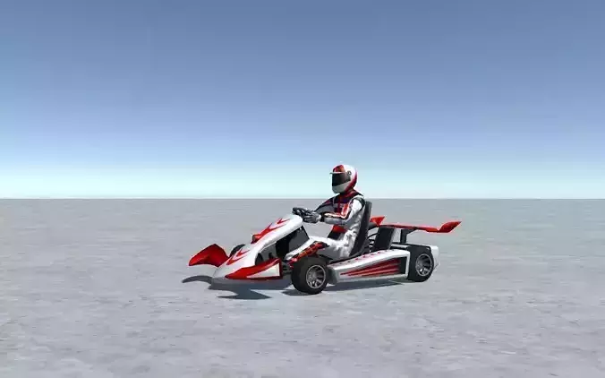 Low Poly Kart With Player 12 Low-poly 3D model
