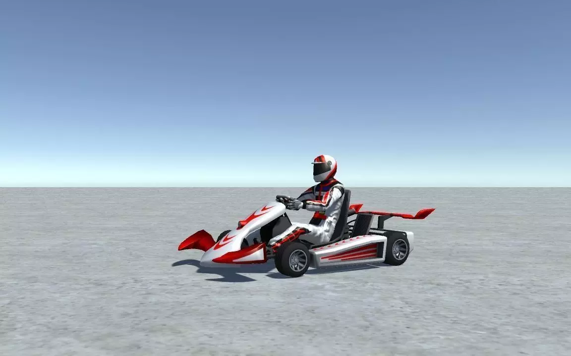 Low Poly Kart With Player 12 Low-poly 3D model_0