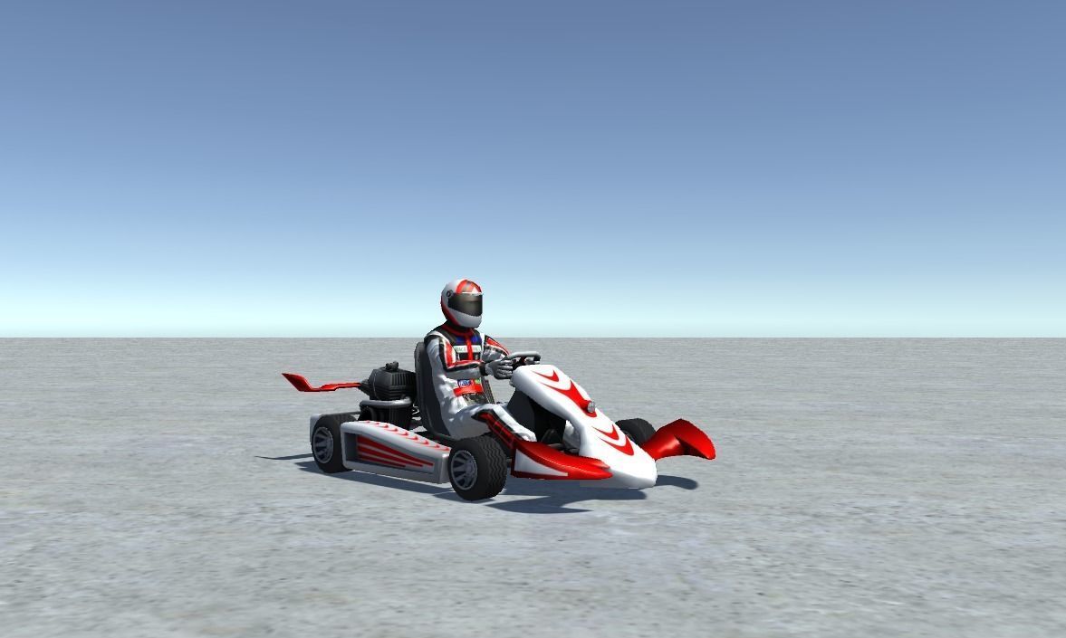 Low Poly Kart With Player 12 Low-poly 3D model_1