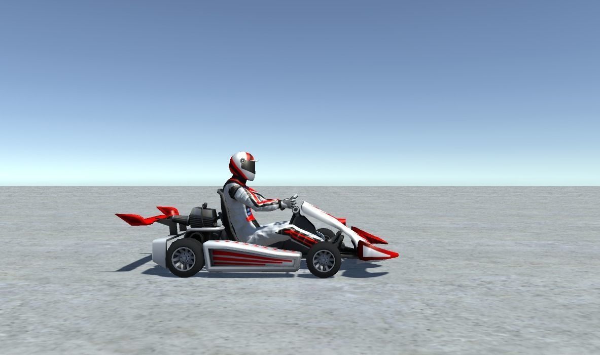 Low Poly Kart With Player 12 Low-poly 3D model_3