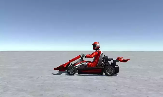Low Poly Kart With Player 13 Low-poly 3D model