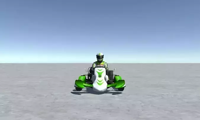 Low Poly Kart With Player 14 Low-poly 3D model