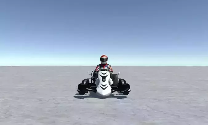 Low Poly Kart With Player 15 Low-poly 3D model