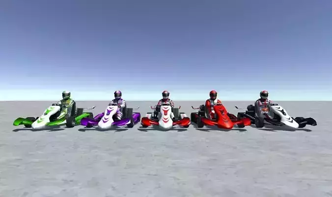 5 Low Poly Karts With Player Pack - 3 Low-poly 3D model