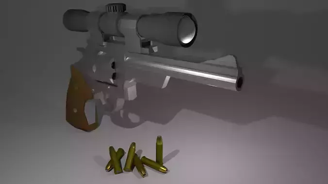 Low-poly Magnum with scope