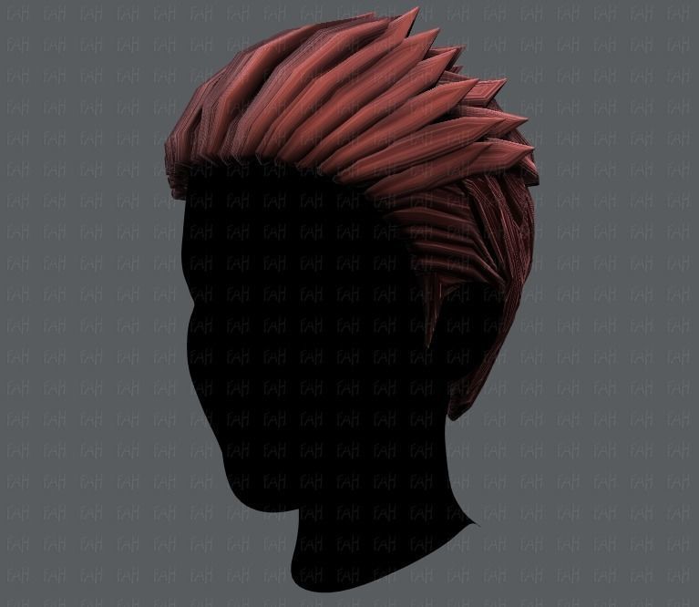 3D Hair style for Man V05 Low-poly 3D model_24