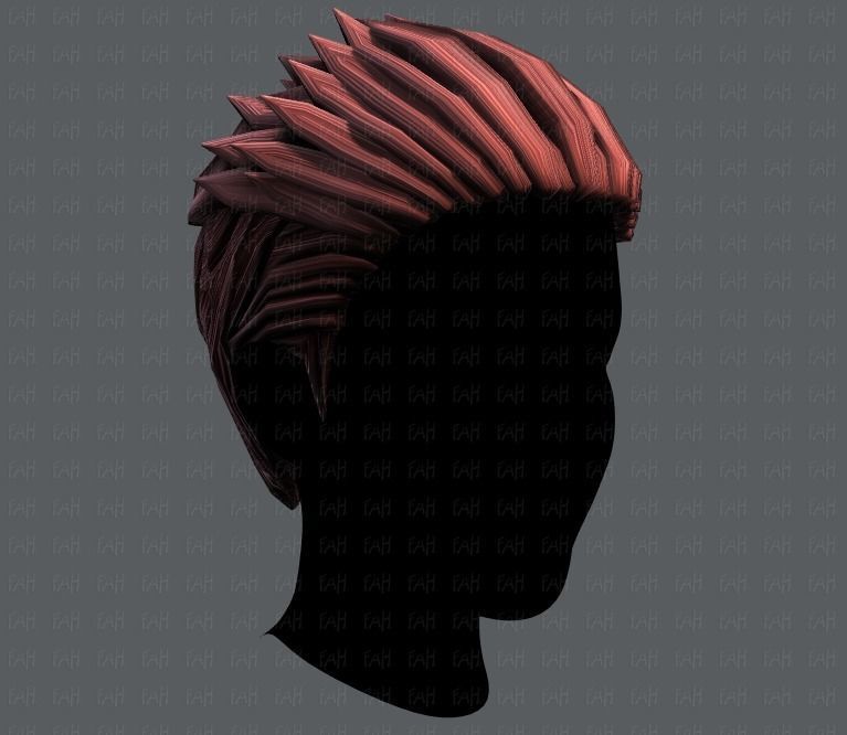 3D Hair style for Man V05 Low-poly 3D model_18